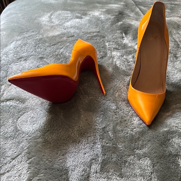 Yellow and Red High Heel Pumps - Picture 1 of 1